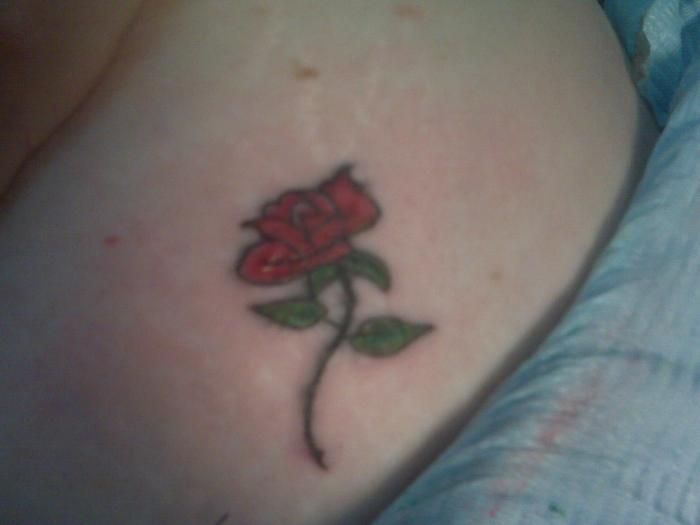 The refurbished rose. It's on my lower left abdomen very near the hip.