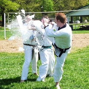 Me, Roundhouse "speed" break through 6 inch block of ice