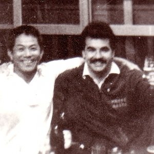 With Kishaba Sensei at Prof Shinzato's home 1985 2