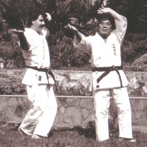 With Nakazato Joen Sensei at his dojo in Chinen 2