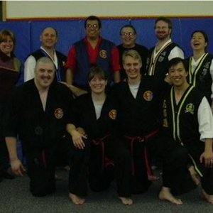 The Saturday test group and panel.  Top row from left, DG, MH, Master Corona, CG, Mr. B, JKN S. Bottom row from left, NCG, me, MC and ?