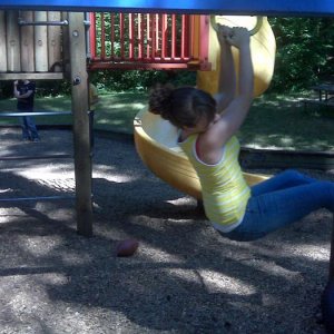 Megs goes "wheeee..."