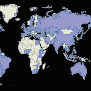 The Fallen - The areas coloured blue show the places from whence came those slain in the attack on the World Trade Centre.