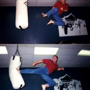 Robert Mclain. Flying side kick series. During this time, we were completing construction on this dojang and would periodically take breaks and practi