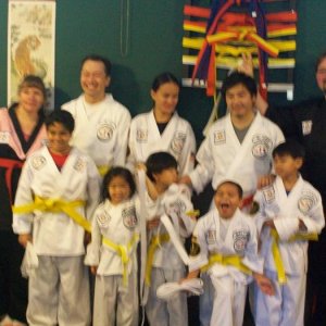 My wife and I with the new Yellow Belts!
