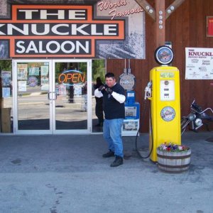 Outside the Knuckle Saloon in Sturgis