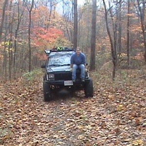 My wife and my jeep at Wades Gap