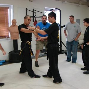Sifu Flores gives us pointers on push hands.