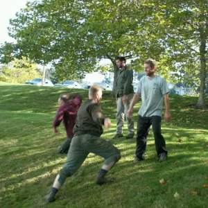 training outdoors Sat 10 11 08 working on the side/crest of a hill