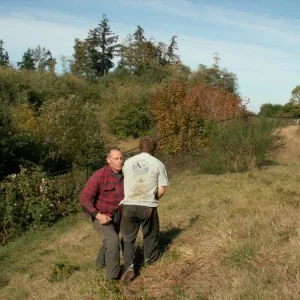 Training outdoors Sat 10 11 08 working on uneven rough ground covered with hidden obstacles and dangers and lessons