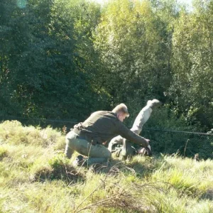 Training outdoors Sat 10 11 08 working on uneven rough ground covered with hidden obstacles and dangers and lessons.