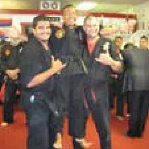 Goofing off after a belt testing