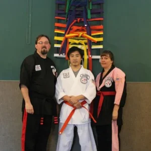 Another shot of us with the belt rack of doom!
