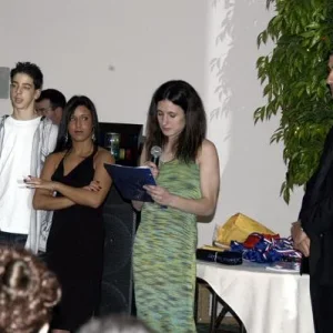 Giving my speech when I received my black belt in Karate (December 2004)