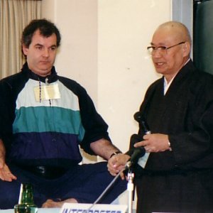 With Suzuki Kakuzen Sensei @ the Budo University  c. 1991