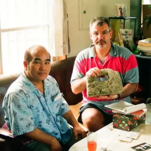 With Nakamoto Masahiro at the Bunbukan in Okinawa