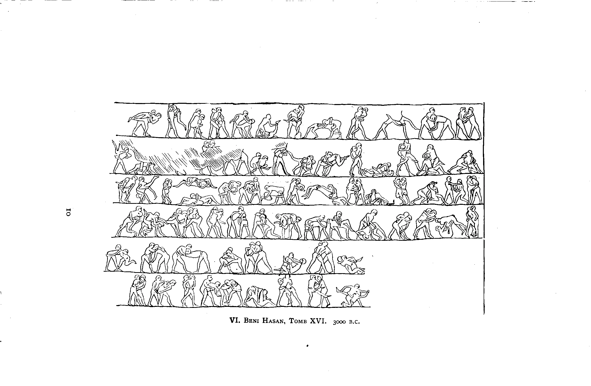 Beni Hassan wrestling tomb art c. 3000 B.C.