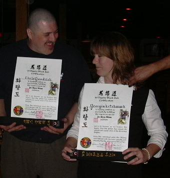 Chris and me with our new belts and certificates!