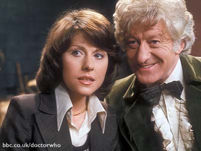 Elizabeth Sladen and Jon Pertwee in a shot taken during Pertwee's last story as the Doctor {Planet of the Spiders}