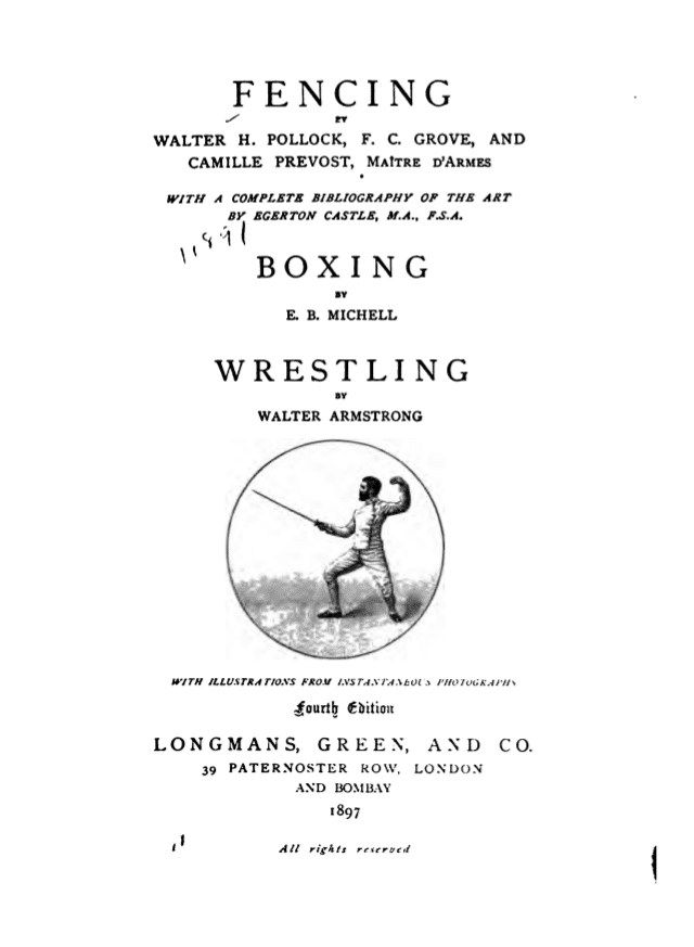 Fencing, Boxing, and Wrestling, 1897