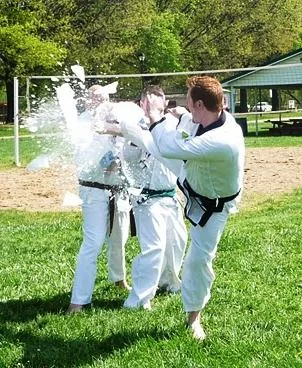 Me, Roundhouse "speed" break through 6 inch block of ice