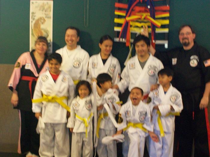 My wife and I with the new Yellow Belts!