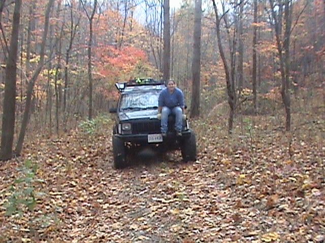 My wife and my jeep at Wades Gap