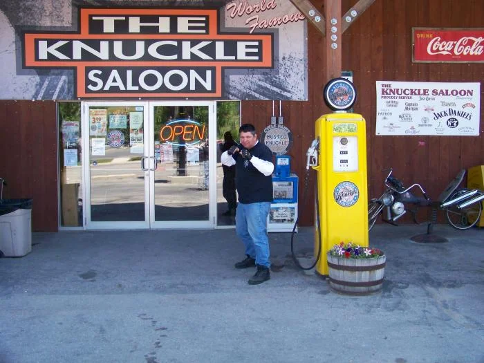 Outside the Knuckle Saloon in Sturgis