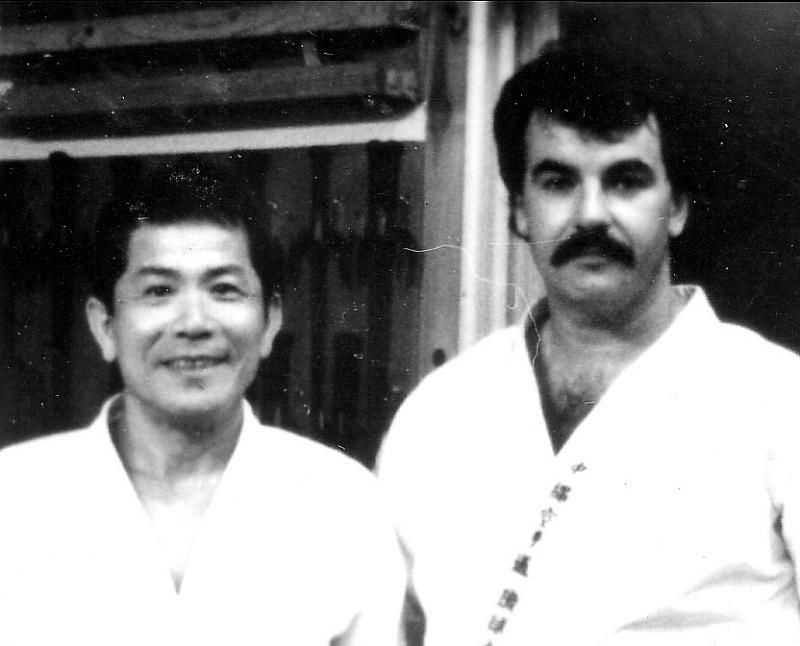Prof Shinzato dojo with Kishaba Chokei