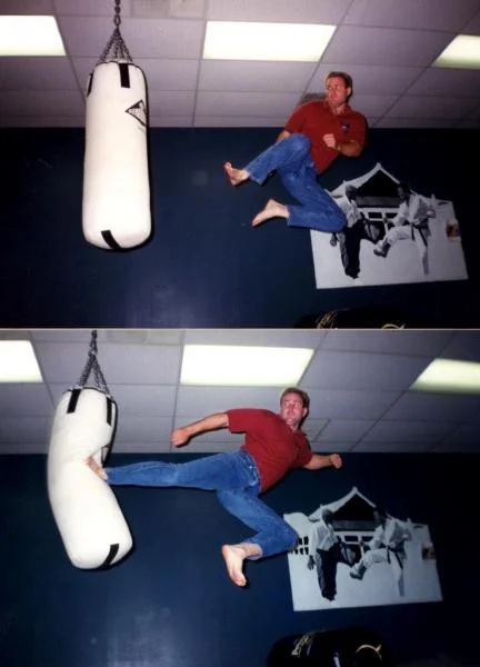 Robert Mclain. Flying side kick series. During this time, we were completing construction on this dojang and would periodically take breaks and practi