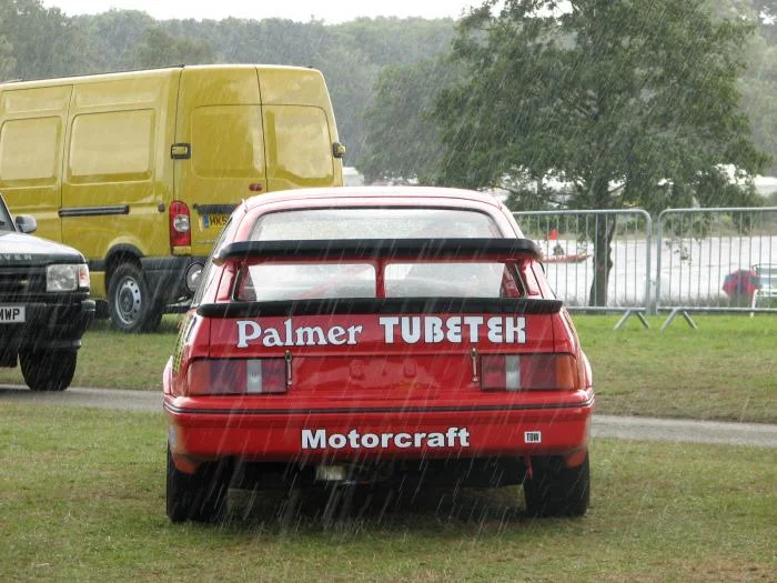 Typical Briritsh racing weather :D.  Brother-in-law waiting for his turn on the start line.