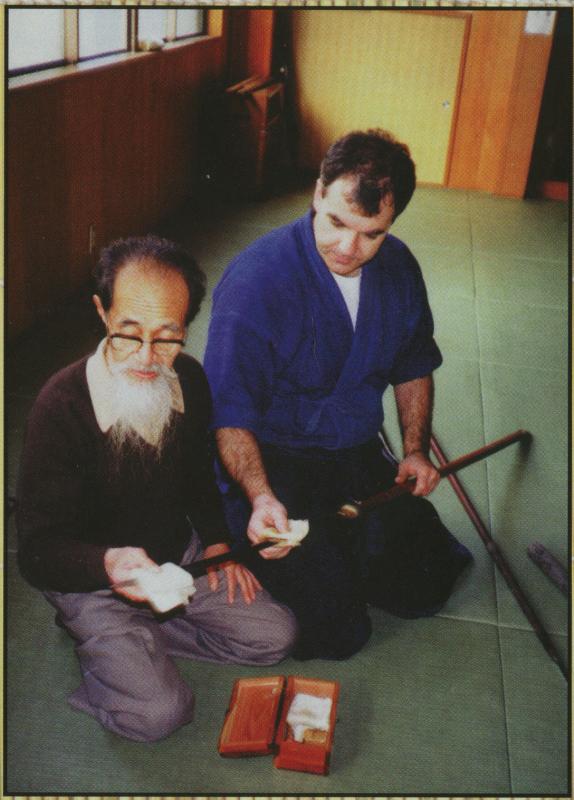 With my sword master Sugino Yoshio at the Kawasaki honbu